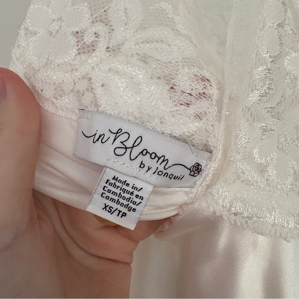 Bridal White Lace Silk Slip Dress - Picture 3 of 3
